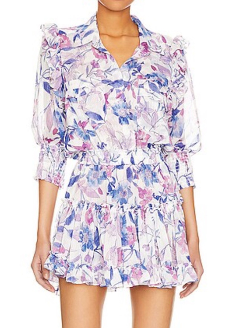 MISA Los Angeles Floral Ruffle Mini Dress
Size Medium